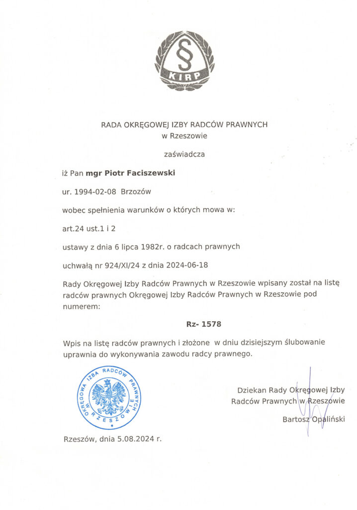 Okręgowa Izba Radców Prawnych w Rzeszowie